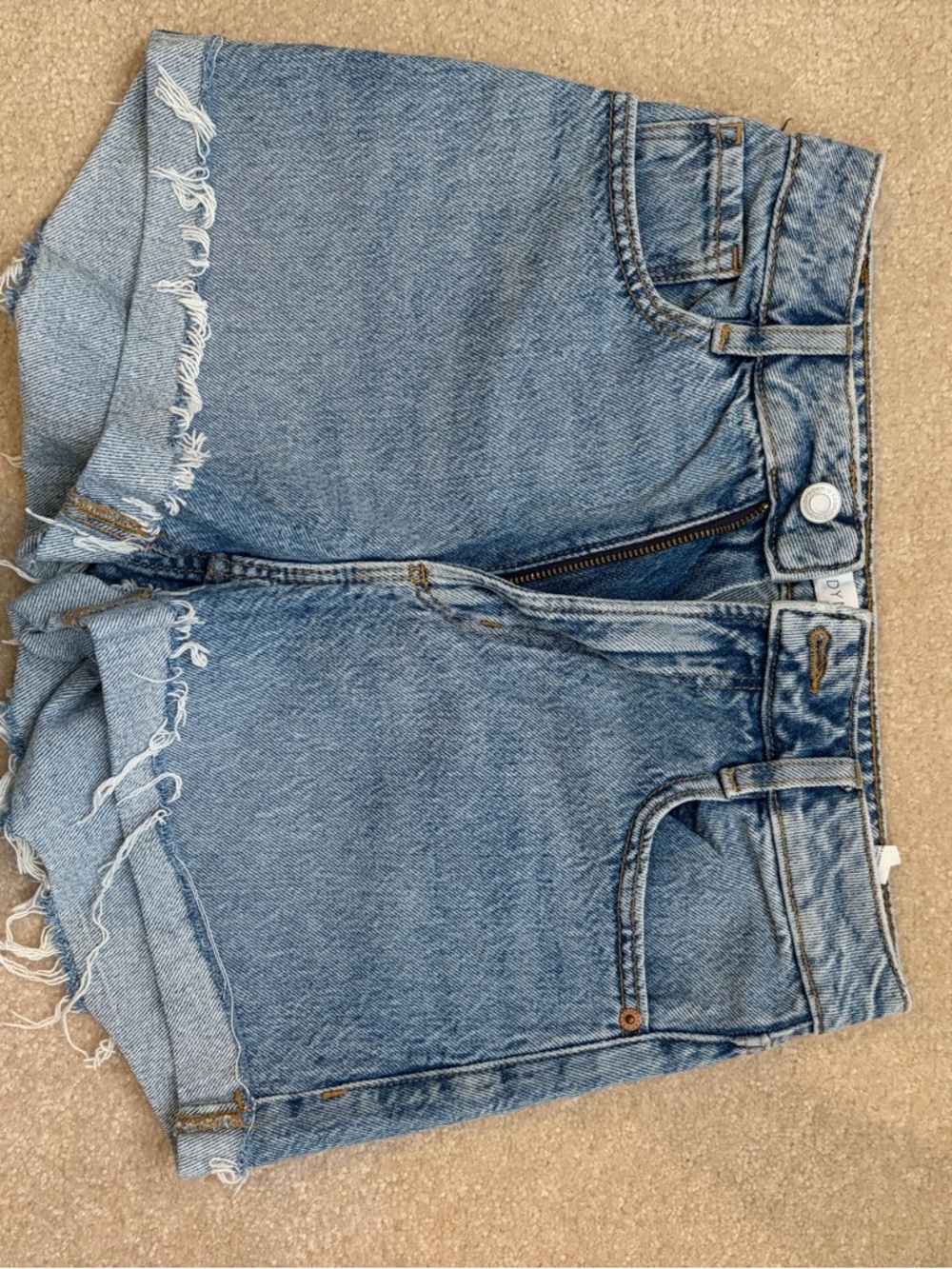 Dynamite Light Blue Distressed Denim Shorts